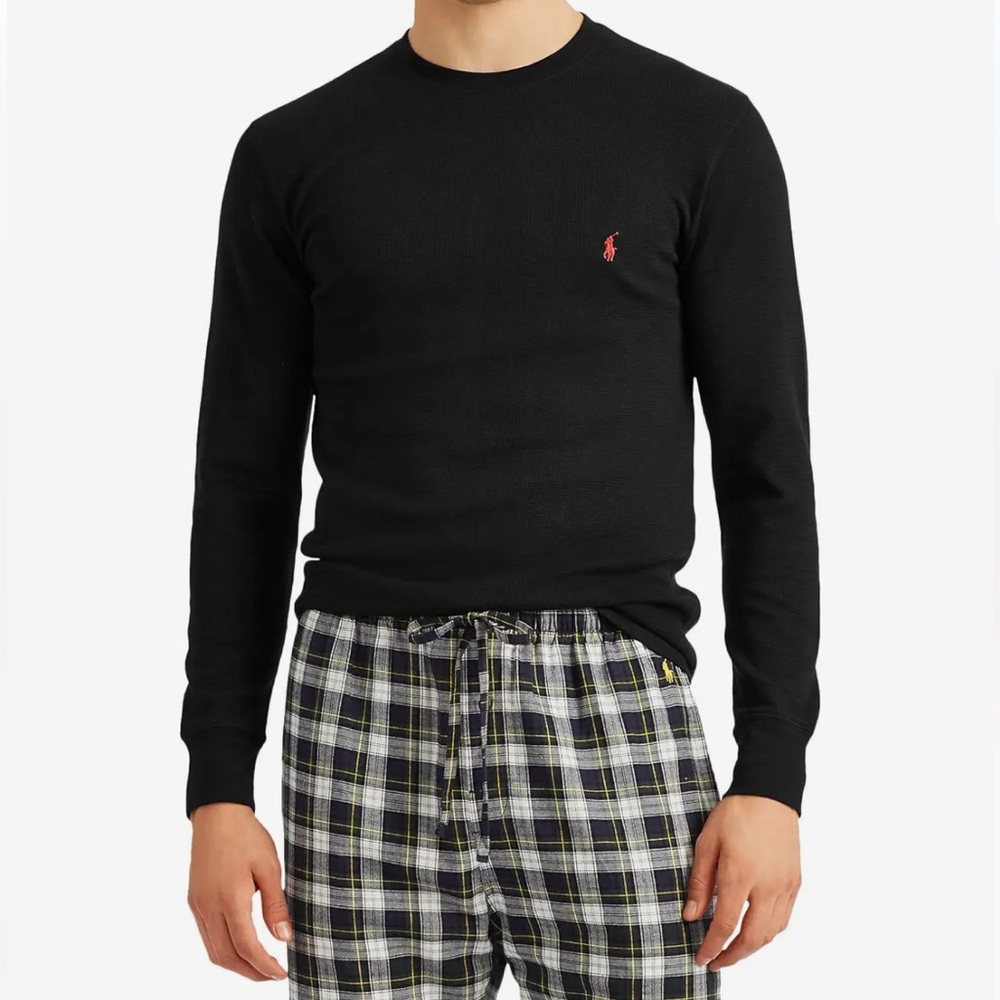 Men’s Polo Ralph Lauren Big Waffle Long Sleeve Crew in light gray